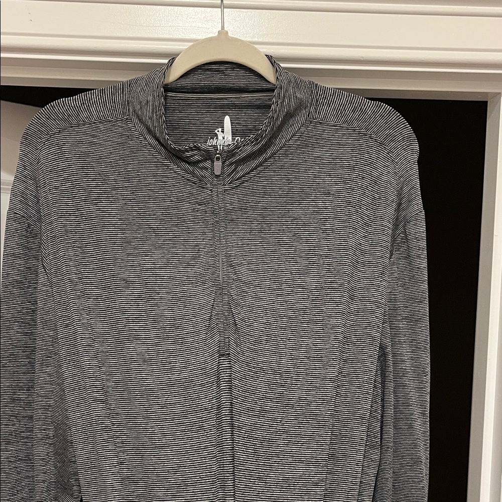 Johnnie-O Gray Striped Quarter-Zip Pullover